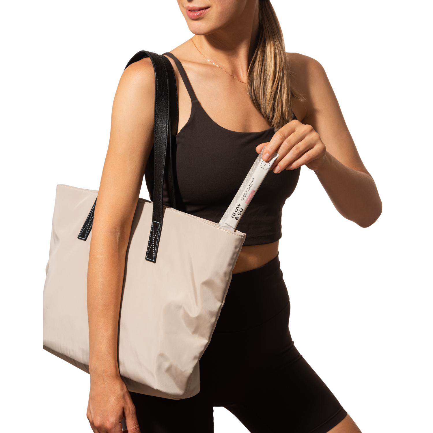 Women holding glow and go stick